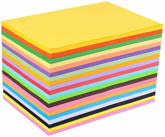 SHARMA BUSINES 28X21 cm Origami For Art and Craft Work Set 100 Sheets Multicolor Random 10 Color X Sheets