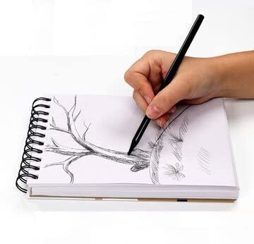 KRASHTIC Paper A4 Size Drawing Book Plain 50 Sheet (100 Pages) Bright and Smooth For Student and Artist Pencils Use Set of 1