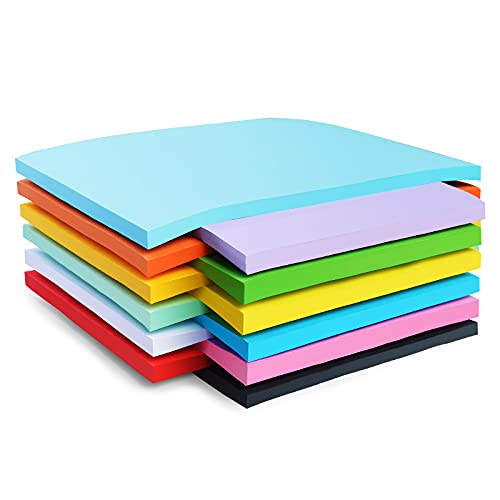 KRASHTIC Origami 200 Sheet Plain Mix Color of 10 Size 15x15 cm 70 GSM Paper Easy Folding