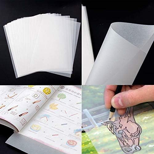 PERDAY Tracing Paper For Aari Work, Size A4 30x21 cm, Pack of 50 Sheets, Light Yellow, For Embroidery, Drawing, Sewing Pattern, Sketching and Art and Craft