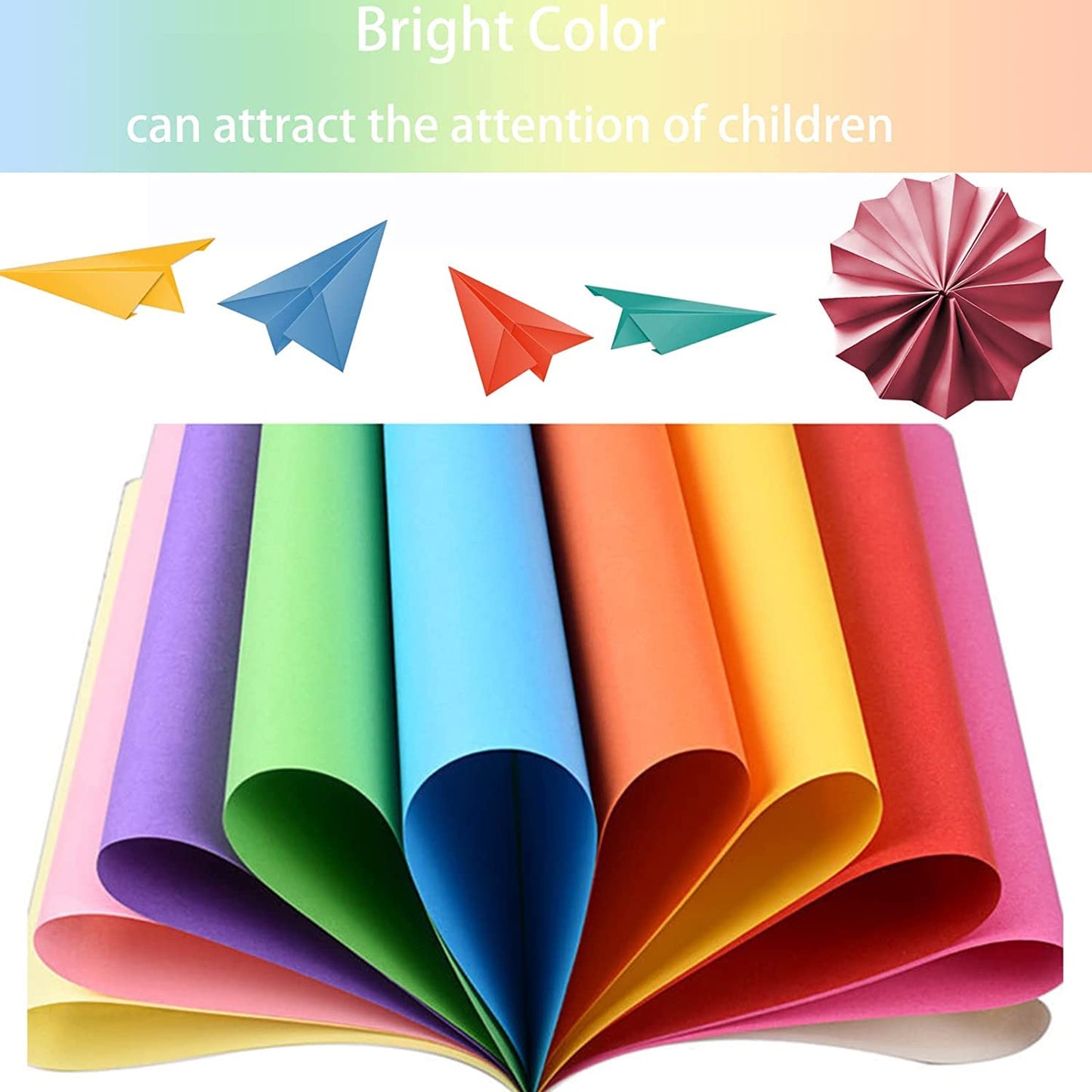 KRASHTIC Origami 200 Sheet Plain Mix Color of 10 Size 15x15 cm 70 GSM Paper Easy Folding
