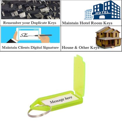 SHARMA BUSINESS Small Multicolor Multiuse Blank Keychains Dummy With Name Sticker Inside (Pack of 10)