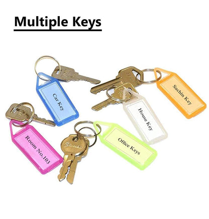 SHARMA BUSINESS Small Multicolor Multiuse Blank Keychains Dummy With Name Sticker Inside (Pack of 10)