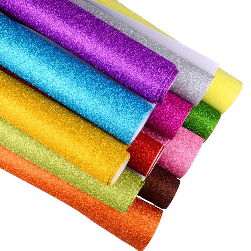 REDGE A4 Size Glitter Sheets For Art and Craft Scrapbook Paper Decoration Pack of 10 Sheets