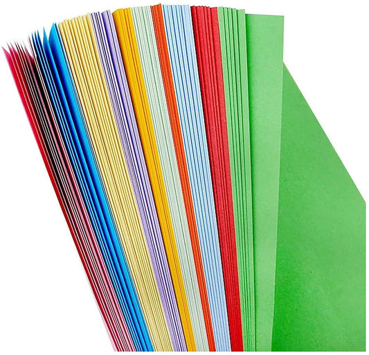KRASHTIC Origami 200 Sheet Plain Mix Color of 10 Size 15x15 cm 70 GSM Paper Easy Folding