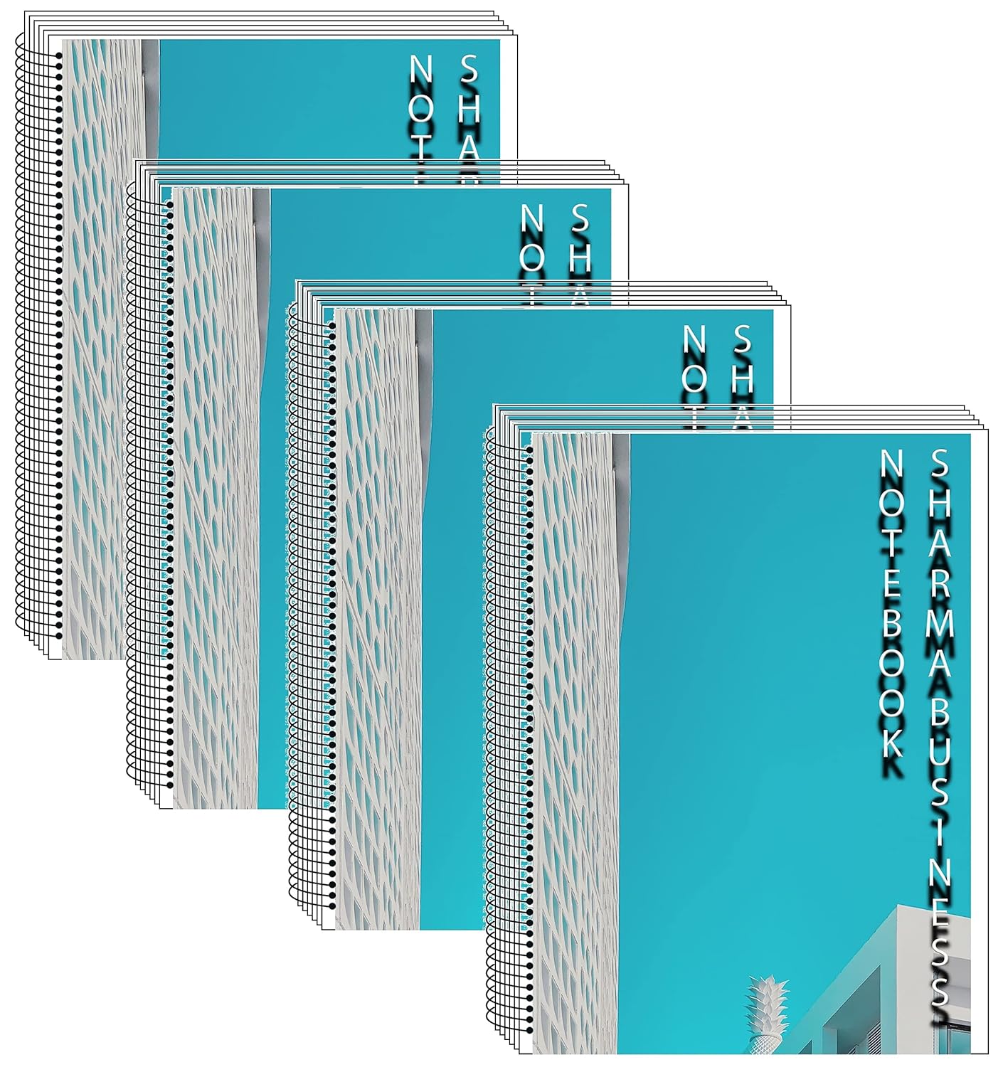 SHARMA BUSINESS A4 Blank Page Spiral Notebook With 140 Page in Each Notebook Set of 4 Notebook 70 GSM Smooth Paper