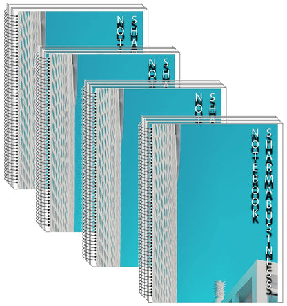 SHARMA BUSINESS A4 Blank Page Spiral Notebook With 140 Page in Each Notebook Set of 4 Notebook 70 GSM Smooth Paper
