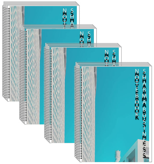 SHARMA BUSINESS A4 Blank Page Spiral Notebook With 140 Page in Each Notebook Set of 4 Notebook 70 GSM Smooth Paper