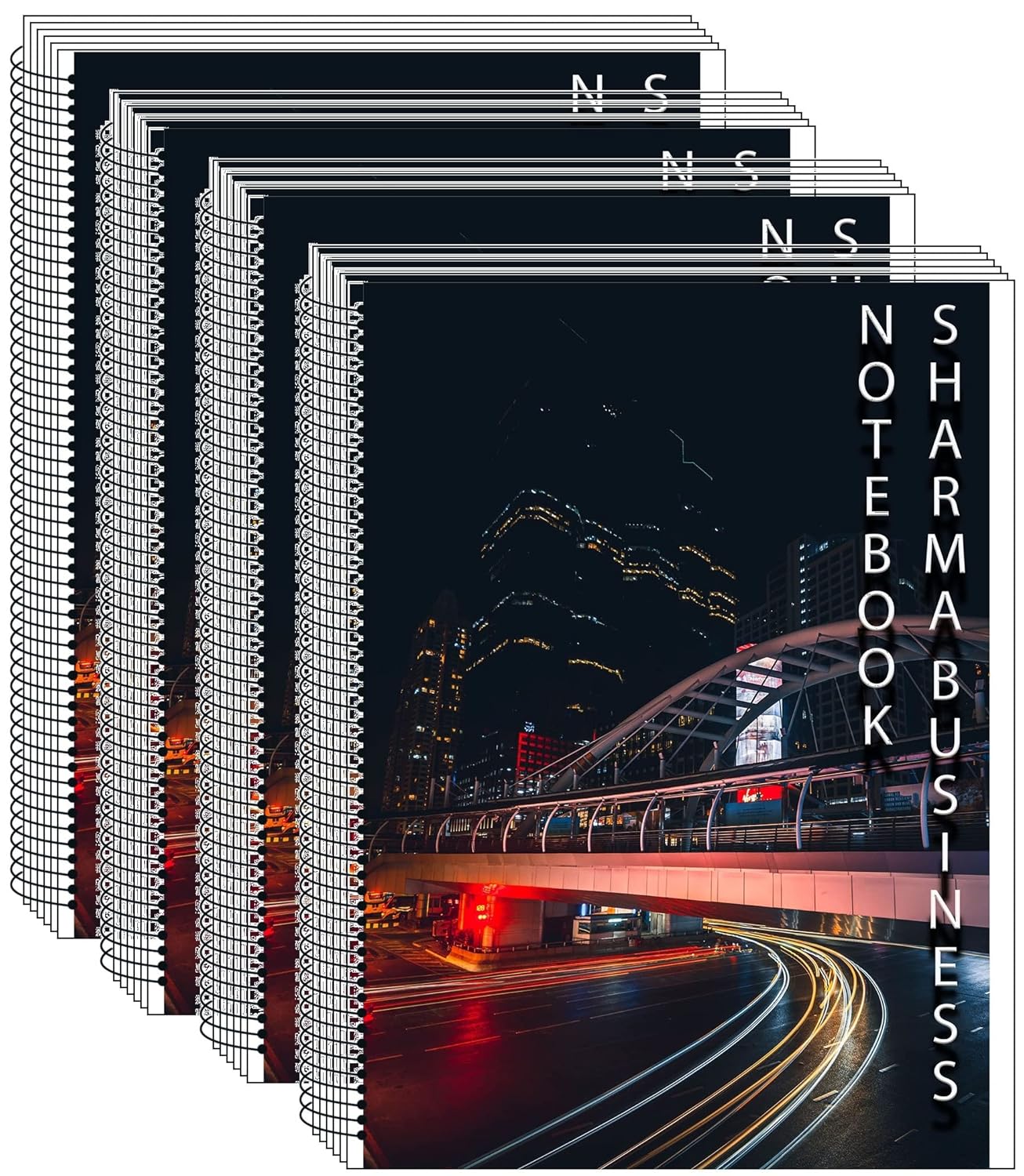 SHARMA BUSINESS Spiral Notebook, College Unlined Plain Paper, 200 Pages in each Notebook Set of 4 Size A4 70 GSM Paper.
