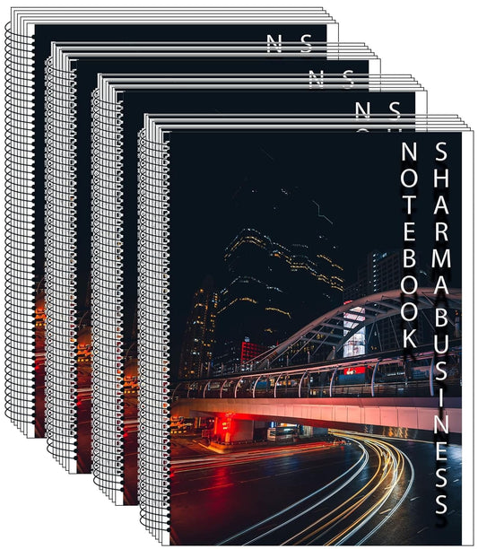 SHARMA BUSINESS Spiral Notebook, College Unlined Plain Paper, 200 Pages in each Notebook Set of 4 Size A4 70 GSM Paper.