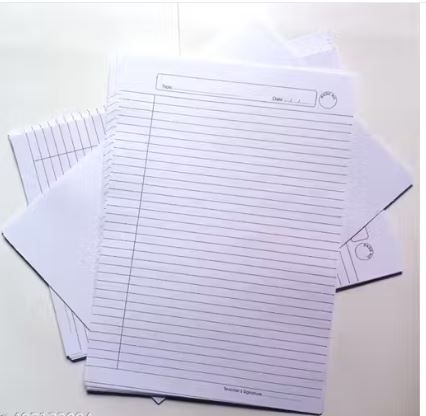 SHARMA BUSINESS A4 Size One Side Ruled One Side Plain Paper For School Home And Assignment Set of 60 White